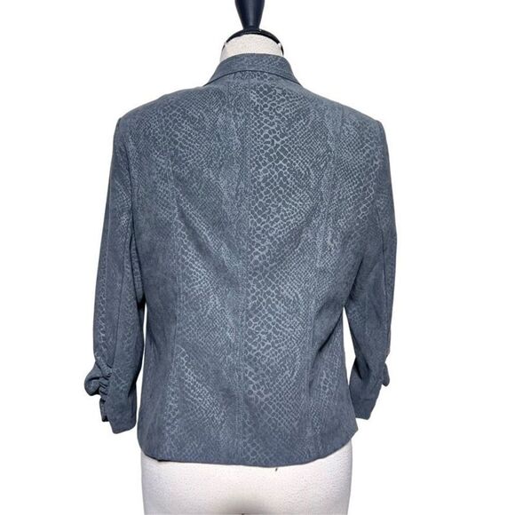 Brandon Thomas Reptile Print Vegan Suede 3/4 Sleeve Blazer Jacket Small - Picture 4 of 5